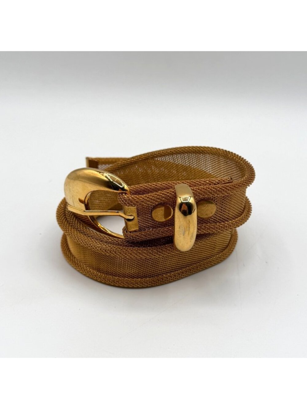 Vintage Gold Tone Mesh Metal Retro Disco Belt